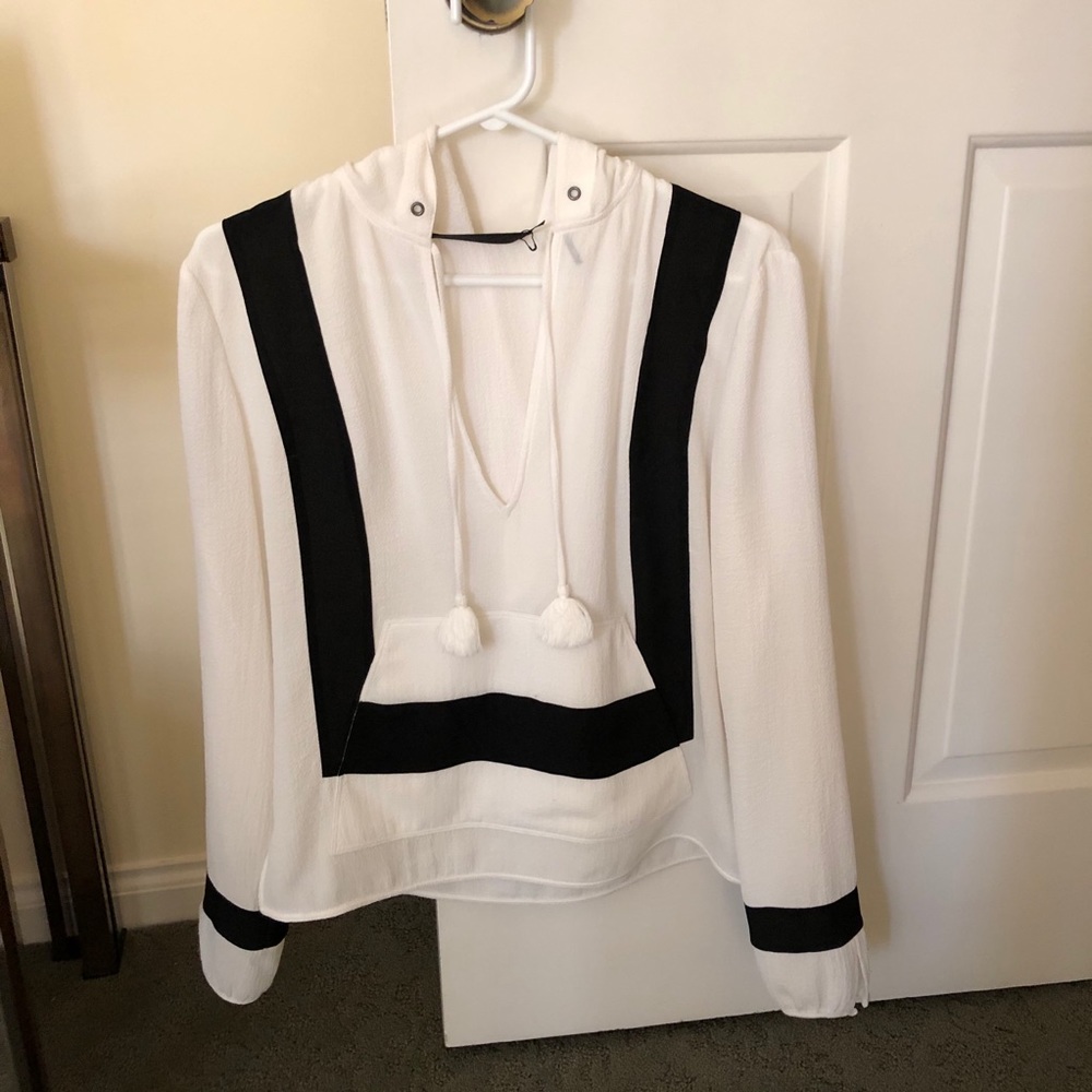 White and black blouse